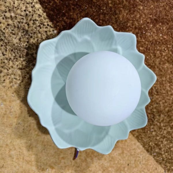 Traditional French Resin Flower PE Ball Shade 1-Light Semi-Flush Mount Ceiling Light For Living Room - Image 30