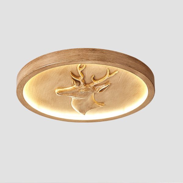 Modern Eclectic Resin Antler Acrylic Round LED Flush Mount Ceiling Light For Bedroom - Image 13