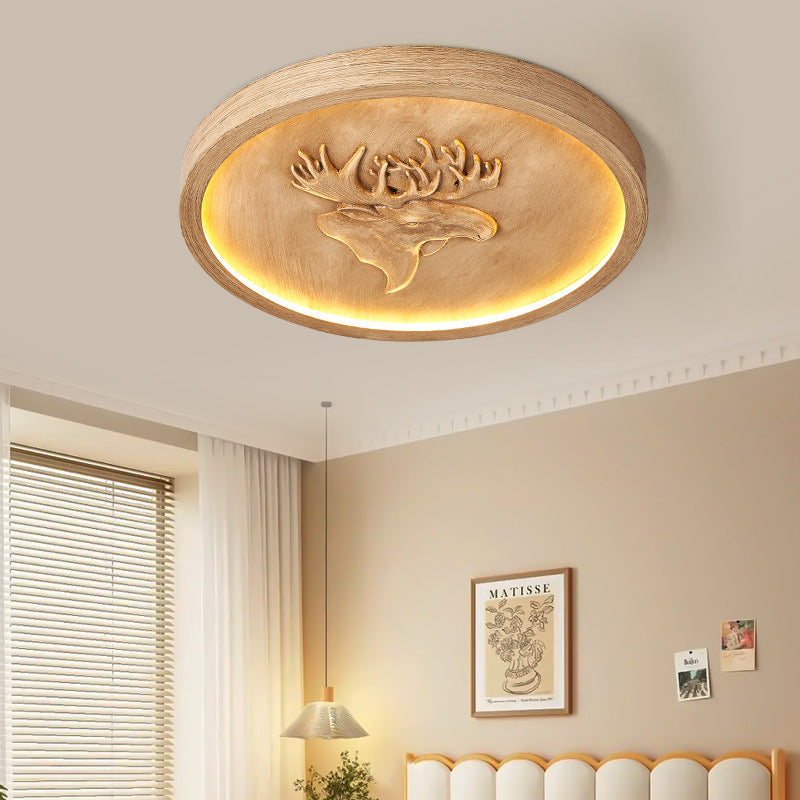 BS-Lighting-LL04655-20.jpg Modern Eclectic Resin Antler Acrylic Round LED Flush Mount Ceiling Light For Bedroom - Image 1