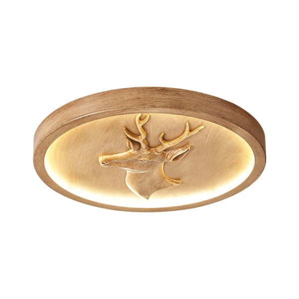 Modern Eclectic Resin Antler Acrylic Round LED Flush Mount Ceiling Light For Bedroom - Image 14