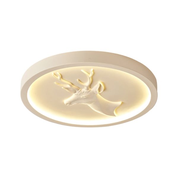Modern Eclectic Resin Antler Acrylic Round LED Flush Mount Ceiling Light For Bedroom - Image 15