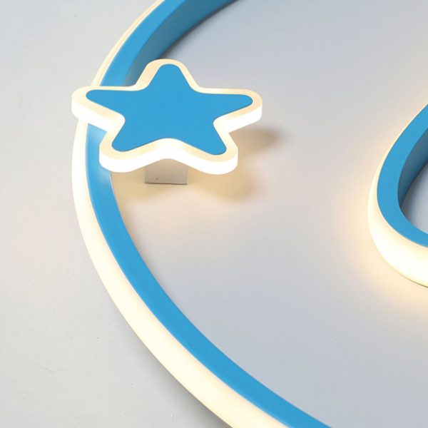 Contemporary Creative Cartoon Space Rocket Iron Acrylic LED Flush Mount Ceiling Light For Bedroom - Image 7