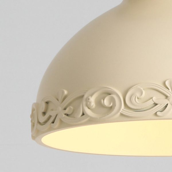 Modern Transitional Solid Wood Semicircle Carving Resin Shade 1-Light Semi-Flush Mount Ceiling Light For Living Room - Image 8