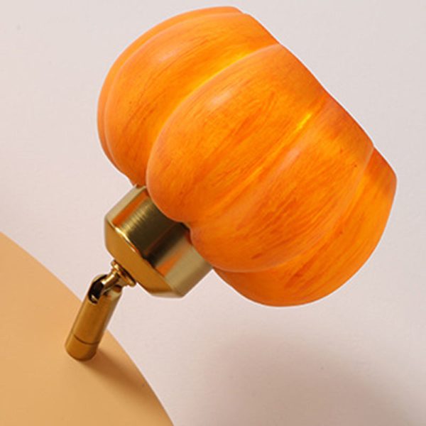 Traditional French Resin Pumpkin Shade Solid Wood 3/5/6/7-Light Semi-Flush Mount Ceiling Light For Living Room - Image 10