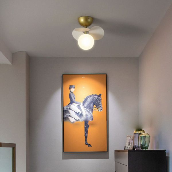 Contemporary Scandinavian Colorful Flower Orb Metal Glass Acrylic 1/4/6/8 Light Semi-Flush Mount Ceiling Light For Bedroom - Image 11