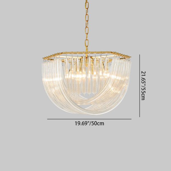 Modern Luxury Round Semicircle Metal Glass 6/8 Light Chandelier For Bedroom - Image 3