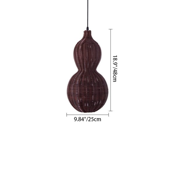 Contemporary Creative Waterproof Gourd Peanut Shape Rattan Stainless Steel 1-Light Pendant Light For Outdoor - Image 5