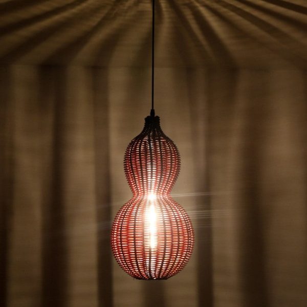 Contemporary Creative Waterproof Gourd Peanut Shape Rattan Stainless Steel 1-Light Pendant Light For Outdoor - Image 12
