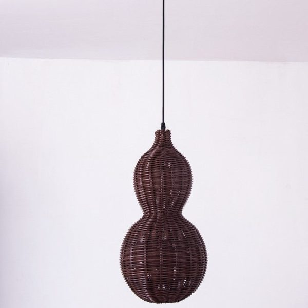 Contemporary Creative Waterproof Gourd Peanut Shape Rattan Stainless Steel 1-Light Pendant Light For Outdoor - Image 11