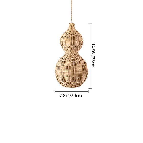 Contemporary Creative Waterproof Gourd Peanut Shape Rattan Stainless Steel 1-Light Pendant Light For Outdoor - Image 4