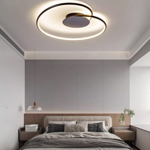 Contemporary Creative Heart Round Iron Aluminum Silicone Semi-Flush Mount Ceiling Light For Bedroom - Image 2