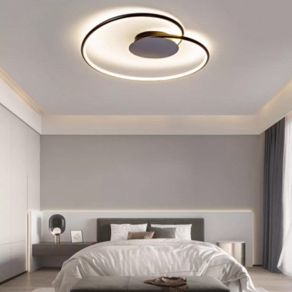 Contemporary Creative Heart Round Iron Aluminum Silicone Semi-Flush Mount Ceiling Light For Bedroom - Image 21