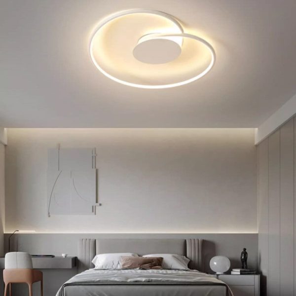 Contemporary Creative Heart Round Iron Aluminum Silicone Semi-Flush Mount Ceiling Light For Bedroom - Image 3