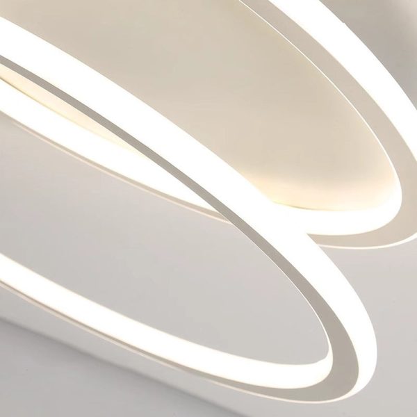 Contemporary Creative Heart Round Iron Aluminum Silicone Semi-Flush Mount Ceiling Light For Bedroom - Image 7