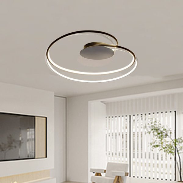 Contemporary Creative Heart Round Iron Aluminum Silicone Semi-Flush Mount Ceiling Light For Bedroom - Image 20