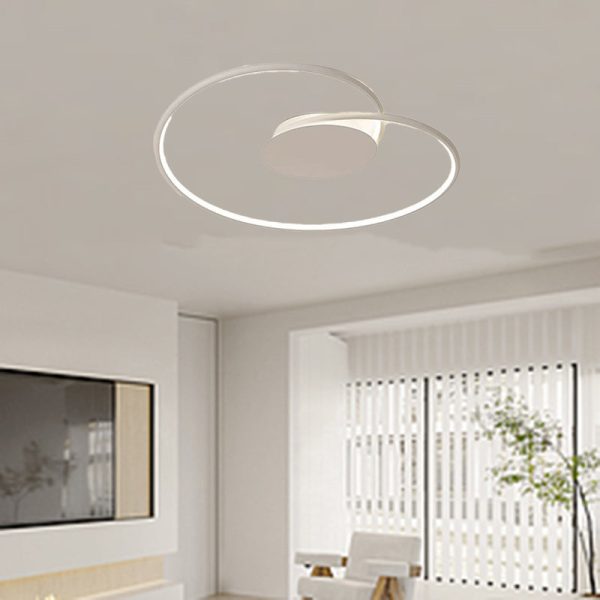 Contemporary Creative Heart Round Iron Aluminum Silicone Semi-Flush Mount Ceiling Light For Bedroom - Image 14