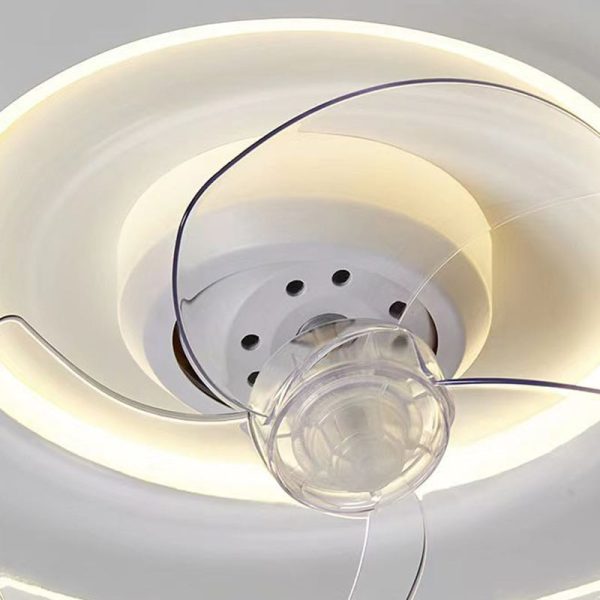 Contemporary Creative Cloud Shape ABS Iron LED Flush Mount Ceiling Fan Light For Bedroom - Image 9