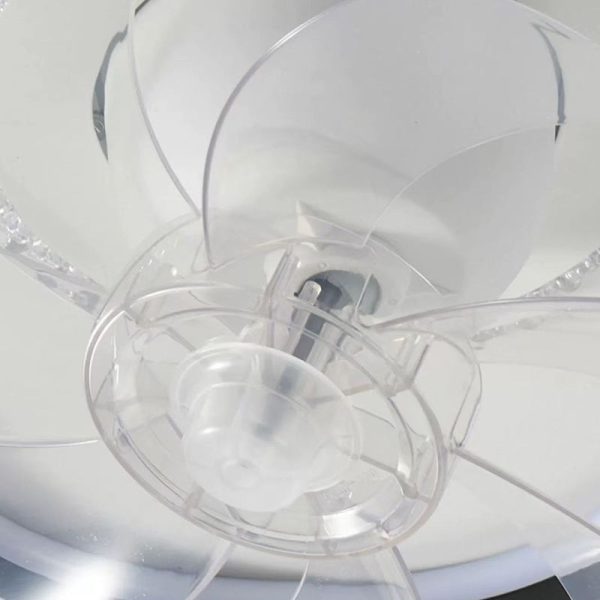 Contemporary Creative Cloud Shape ABS Iron LED Flush Mount Ceiling Fan Light For Bedroom - Image 7