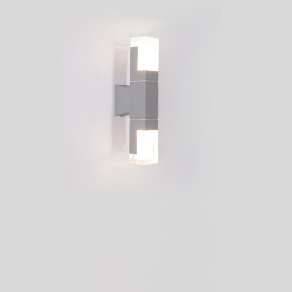 Modern Minimalist Waterproof Rectangle Aluminum Acrylic LED Wall Sconce Lamp For Outdoor - Image 6