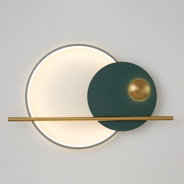 Contemporary Scandinavian Round Aluminum Iron LED Wall Sconce Lamp For Bedroom - Image 11