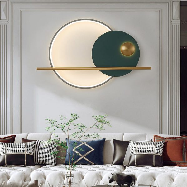 Contemporary Scandinavian Round Aluminum Iron LED Wall Sconce Lamp For Bedroom - Image 15