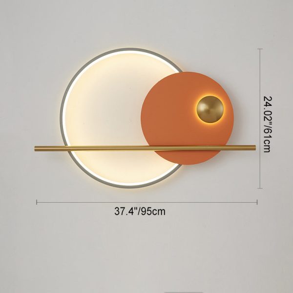 Contemporary Scandinavian Round Aluminum Iron LED Wall Sconce Lamp For Bedroom - Image 5