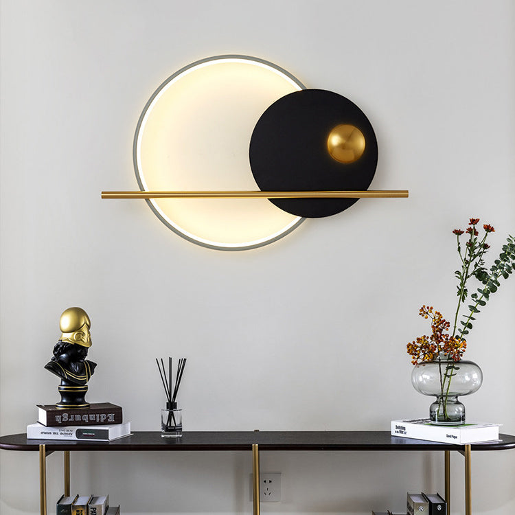 BS-Lighting-LM00687-3.jpg Contemporary Scandinavian Round Aluminum Iron LED Wall Sconce Lamp For Bedroom - Image 1