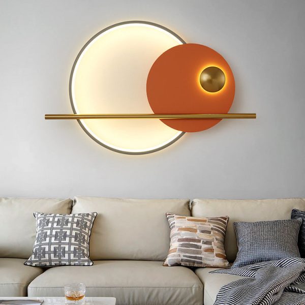 Contemporary Scandinavian Round Aluminum Iron LED Wall Sconce Lamp For Bedroom - Image 12