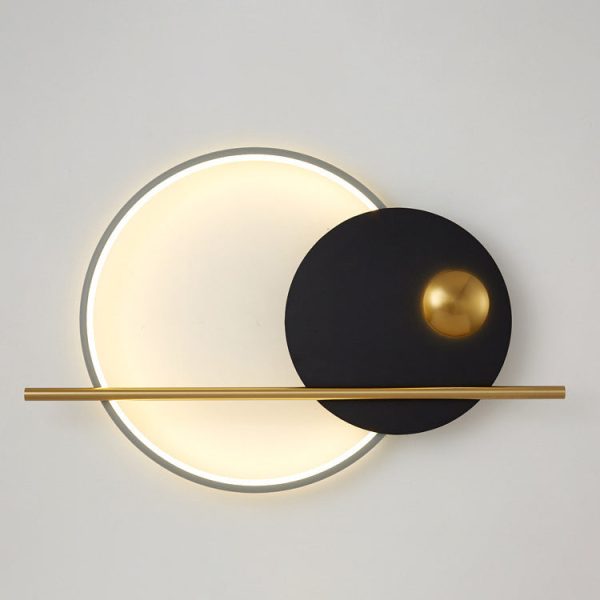 Contemporary Scandinavian Round Aluminum Iron LED Wall Sconce Lamp For Bedroom - Image 10