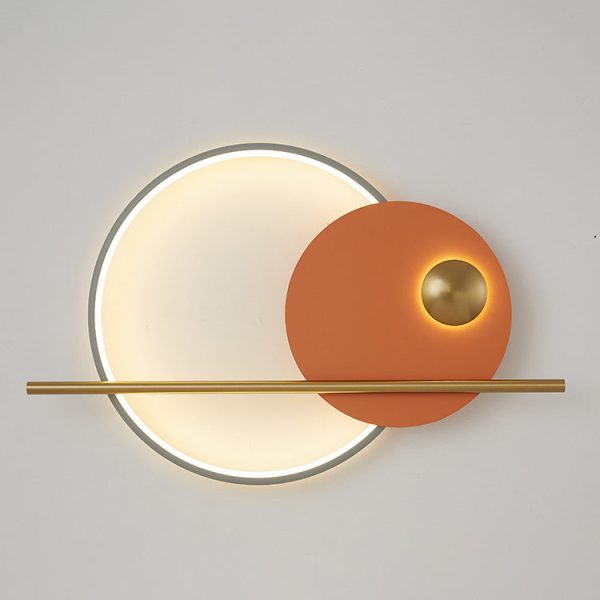 Contemporary Scandinavian Round Aluminum Iron LED Wall Sconce Lamp For Bedroom - Image 9