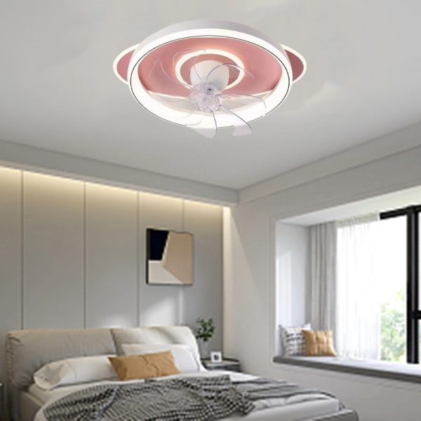 Contemporary Scandinavian Cloud Round Dome PVC Iron LED Flush Mount Ceiling Fan Light For Bedroom - Image 13