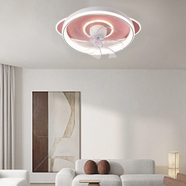 Contemporary Scandinavian Cloud Round Dome PVC Iron LED Flush Mount Ceiling Fan Light For Bedroom - Image 14
