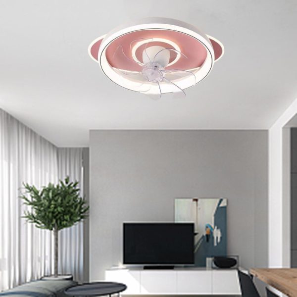 Contemporary Scandinavian Cloud Round Dome PVC Iron LED Flush Mount Ceiling Fan Light For Bedroom - Image 17