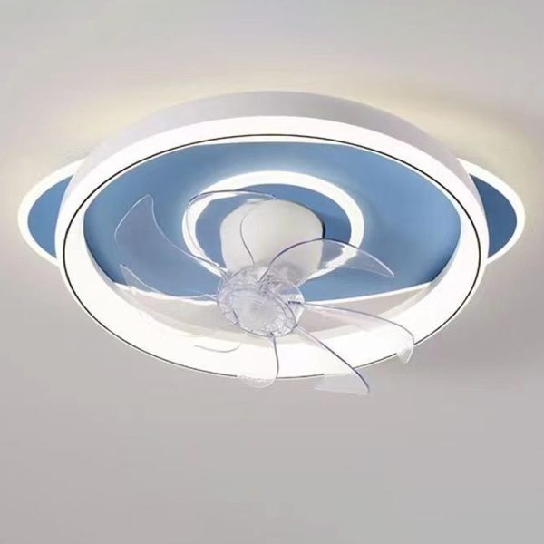 Contemporary Scandinavian Cloud Round Dome PVC Iron LED Flush Mount Ceiling Fan Light For Bedroom - Image 8