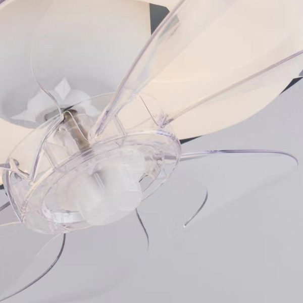 Contemporary Scandinavian Cloud Round Dome PVC Iron LED Flush Mount Ceiling Fan Light For Bedroom - Image 6