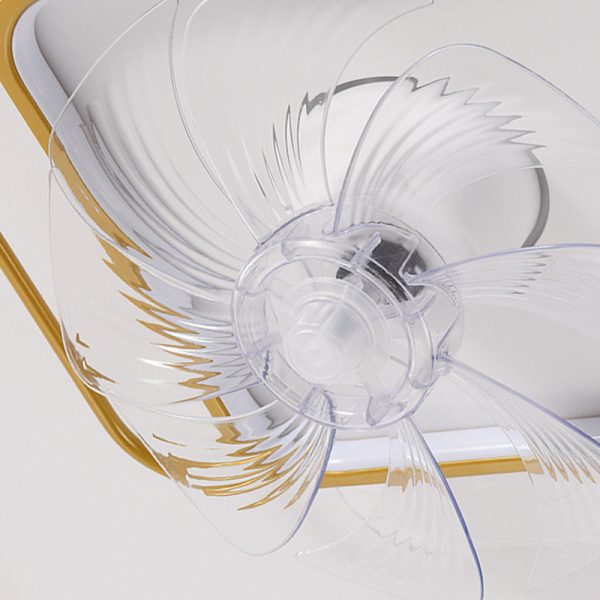 Contemporary Scandinavian Square Round Oval ABS Copper Hardware LED Flush Mount Ceiling Fan Light For Bedroom - Image 10