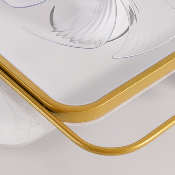 Contemporary Scandinavian Square Round Oval ABS Copper Hardware LED Flush Mount Ceiling Fan Light For Bedroom - Image 9