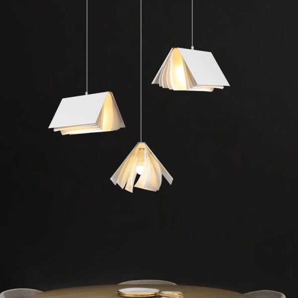 Contemporary Creative Book Rectangle Iron Fabric 1-Light Pendant Light For Bedroom - Image 12