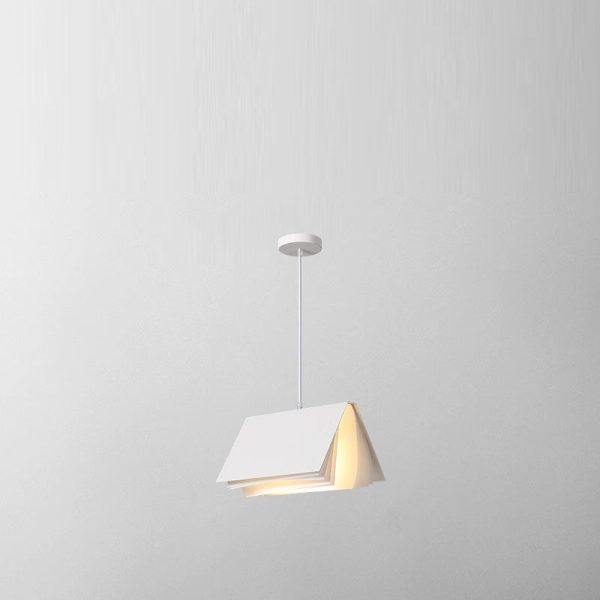 Contemporary Creative Book Rectangle Iron Fabric 1-Light Pendant Light For Bedroom - Image 16