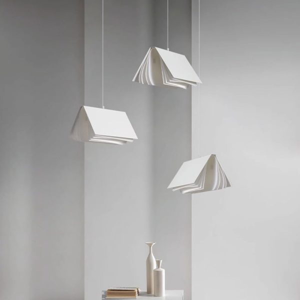 Contemporary Creative Book Rectangle Iron Fabric 1-Light Pendant Light For Bedroom - Image 11