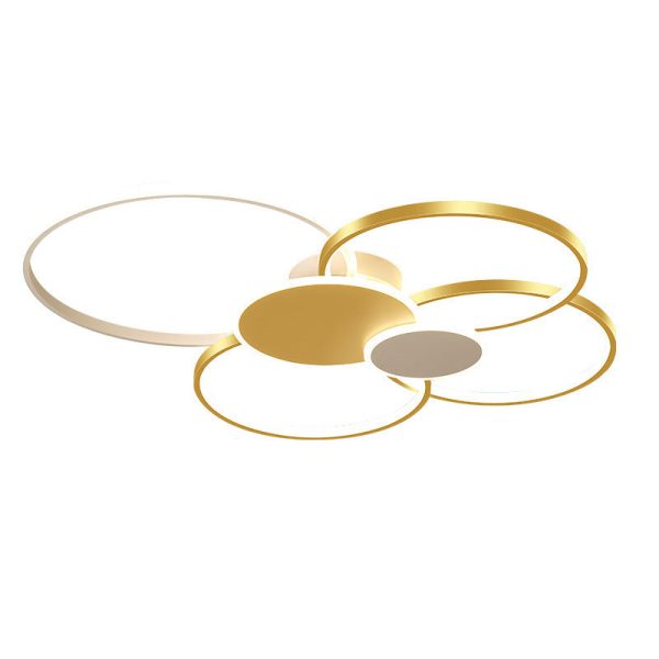 Modern Minimalist Circle Iron Silicone Acrylic LED Semi-Flush Mount Ceiling Light For Bedroom - Image 15