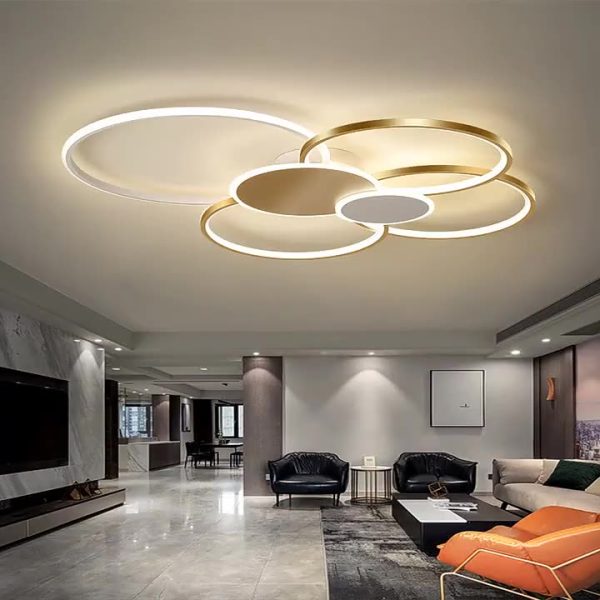 Modern Minimalist Circle Iron Silicone Acrylic LED Semi-Flush Mount Ceiling Light For Bedroom - Image 13
