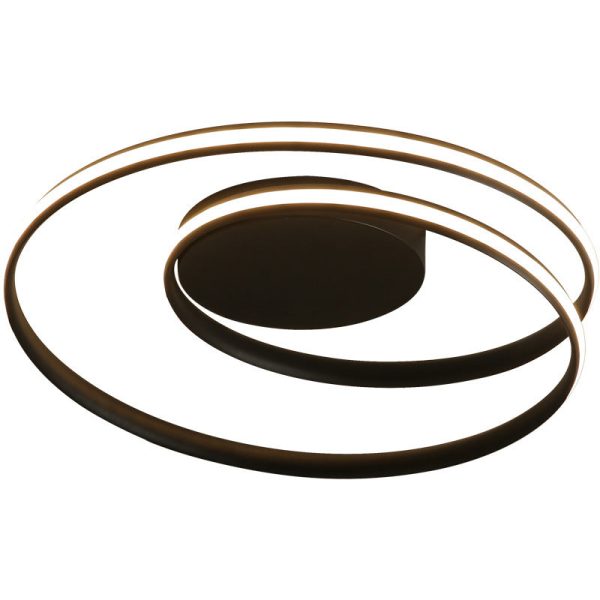 Contemporary Creative Circle Iron Aluminum LED Semi-Flush Mount Ceiling Light For Bedroom - Image 10