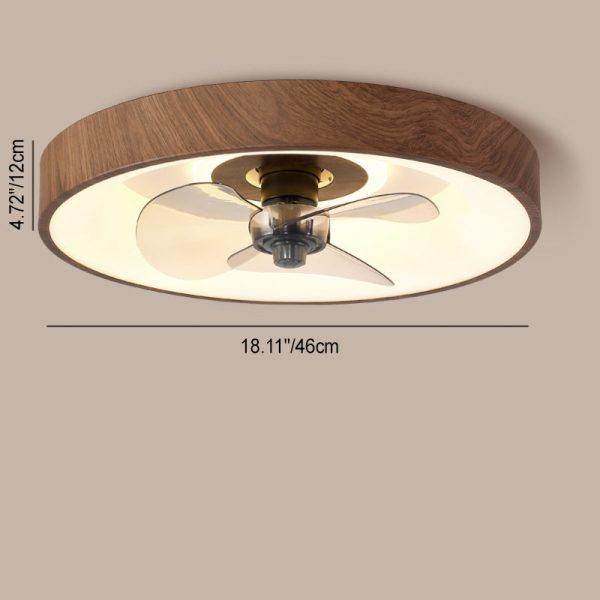 Modern Simplicity Round Iron Acrylic LED Flush Mount Ceiling Fan Light For Bedroom - Image 4