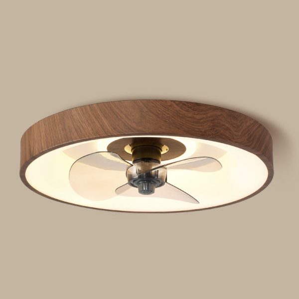 Modern Simplicity Round Iron Acrylic LED Flush Mount Ceiling Fan Light For Bedroom - Image 7