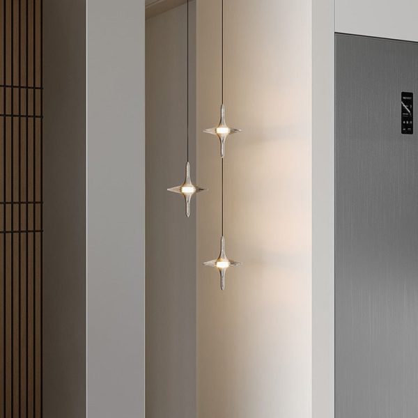 Modern Simplicity Cone Metal Crystal LED Pendant Light For Bedroom - Image 2