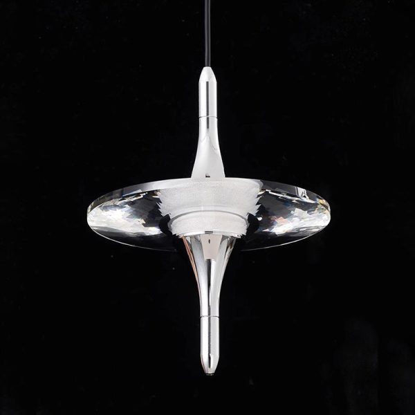 Modern Simplicity Cone Metal Crystal LED Pendant Light For Bedroom - Image 14