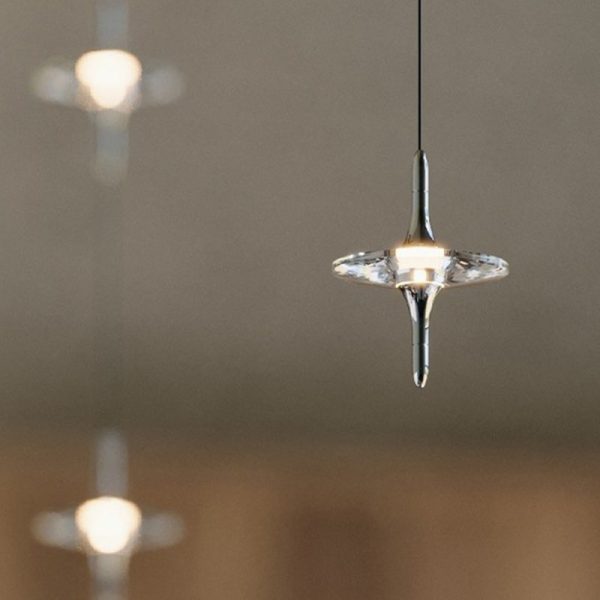 Modern Simplicity Cone Metal Crystal LED Pendant Light For Bedroom - Image 13