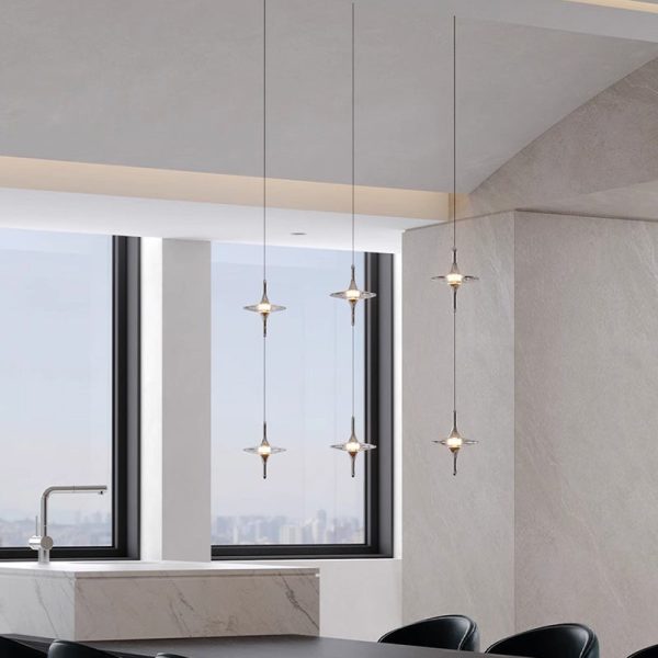 Modern Simplicity Cone Metal Crystal LED Pendant Light For Bedroom - Image 3