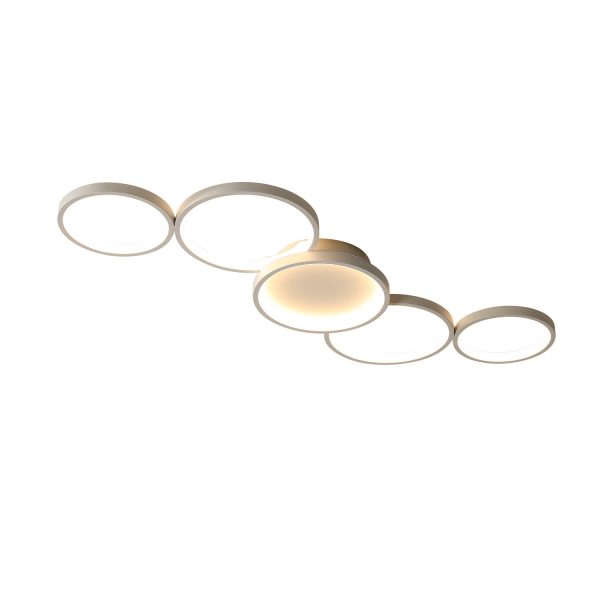 Modern Minimalist Multiple Circle Iron Aluminum Acrylic LED Semi-Flush Mount Ceiling Light For Living Room - Image 12